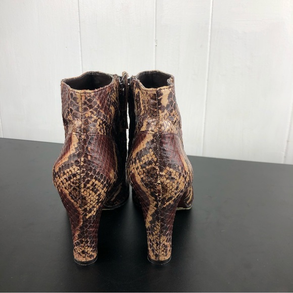 Sam Edelman Salina Snakeskin Leather Bootie Sz 7 1/2 - Picture 4 of 14